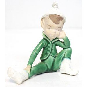 Holland Mold  Peter Pan Ceramic Figure Pixie Statue Elf Fairy Garden Blond Green